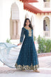 Load image into Gallery viewer, Blue Embroidered Gown with Dupatta