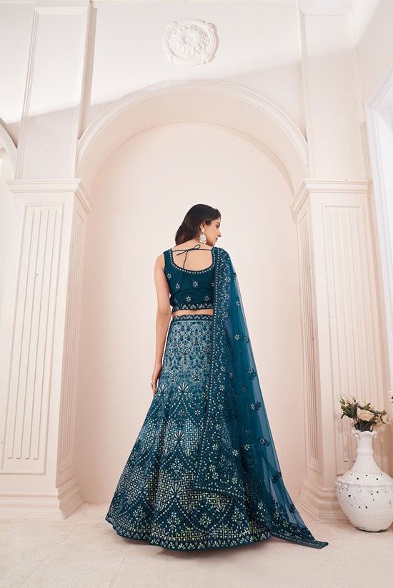 Captivating Blue Embroidered Lehenga Choli Set - Perfect for Parties ClothsVilla