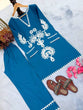 Load image into Gallery viewer, Blue Embroidered Rayon Co-ord Set ClothsVilla
