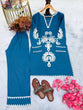 Load image into Gallery viewer, Blue Embroidered Rayon Co-ord Set ClothsVilla