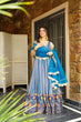 Load image into Gallery viewer, Blue Exclusive Jimmy Organza Silk Anarkali Gown with Dupatta ClothsVilla