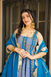 Load image into Gallery viewer, Blue Exclusive Jimmy Organza Silk Anarkali Gown with Dupatta ClothsVilla