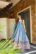 Load image into Gallery viewer, Blue Exclusive Jimmy Organza Silk Anarkali Gown with Dupatta ClothsVilla