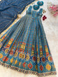 Load image into Gallery viewer, Blue Exclusive Jimmy Organza Silk Anarkali Gown with Dupatta ClothsVilla
