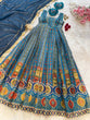 Load image into Gallery viewer, Blue Exclusive Jimmy Organza Silk Anarkali Gown with Dupatta ClothsVilla