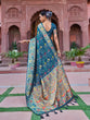Load image into Gallery viewer, Blue Exquisite Banarasi Jacquard Art Silk Saree with Matching Border Blouse – Perfect for Weddings ClothsVilla