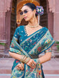 Load image into Gallery viewer, Blue Exquisite Banarasi Jacquard Art Silk Saree with Matching Border Blouse – Perfect for Weddings ClothsVilla