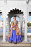 Blue Exquisite Jacquard Silk Paithani Lehenga with Zari Weaving Work & Matching Batwa