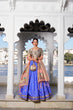 Load image into Gallery viewer, Blue Exquisite Jacquard Silk Paithani Lehenga with Zari Weaving Work &amp; Matching Batwa