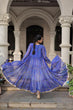 Load image into Gallery viewer, Blue Faux Georgette Bandhani Shrug with Kutchi Patchwork ClothsVilla