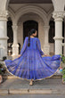 Load image into Gallery viewer, Blue Faux Georgette Bandhani Shrug with Kutchi Patchwork ClothsVilla