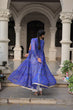 Load image into Gallery viewer, Blue Faux Georgette Bandhani Shrug with Kutchi Patchwork ClothsVilla