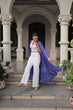 Load image into Gallery viewer, Blue Faux Georgette Bandhani Shrug with Kutchi Patchwork ClothsVilla