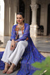 Load image into Gallery viewer, Blue Faux Georgette Bandhani Shrug with Kutchi Patchwork ClothsVilla