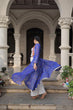Load image into Gallery viewer, Blue Faux Georgette Bandhani Shrug with Kutchi Patchwork ClothsVilla