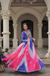 Load image into Gallery viewer, Blue Faux Georgette Bandhej Print Gown with Gamthi Embroidery &amp; Mirror Work ClothsVilla