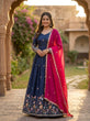 Load image into Gallery viewer, Blue Fendi Sequins Silk Gown ClothsVilla