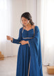 Load image into Gallery viewer, Blue Georgette Gown with Lace Dupatta ClothsVilla