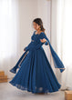 Load image into Gallery viewer, Blue Georgette Gown with Lace Dupatta ClothsVilla