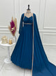 Load image into Gallery viewer, Blue Georgette Gown with Lace Dupatta ClothsVilla