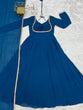 Load image into Gallery viewer, Blue Georgette Gown with Lace Dupatta ClothsVilla