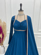 Load image into Gallery viewer, Blue Georgette Gown with Lace Dupatta ClothsVilla