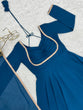 Load image into Gallery viewer, Blue Georgette Gown with Lace Dupatta ClothsVilla