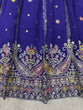 Load image into Gallery viewer, Blue Glamorous Faux Georgette Lehenga Set with Sequins &amp; Thread Embroidery ClothsVilla