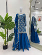 Load image into Gallery viewer, Blue Glamorous Faux Georgette Sharara Set