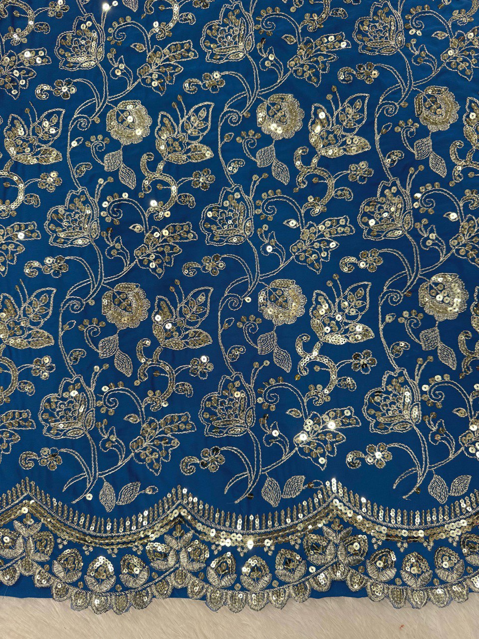 Blue Glamorous Faux Georgette Sharara Set