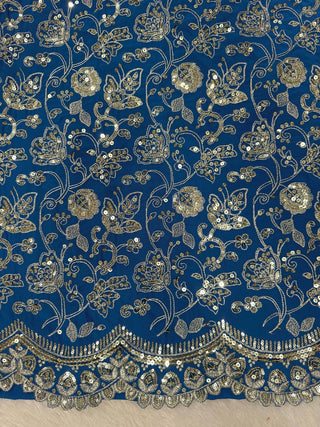 Blue Glamorous Faux Georgette Sharara Set