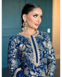 Load image into Gallery viewer, Blue Glamorous Faux Georgette Sharara Set