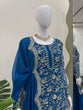 Load image into Gallery viewer, Blue Glamorous Faux Georgette Sharara Set