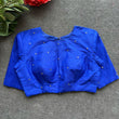 Load image into Gallery viewer, Blue Golden Elegance: Handcrafted Elzara Silk Blouse ClothsVilla