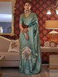Load image into Gallery viewer, Blue Graceful Kanjivaram Silk Blend Saree – Woven Design ClothsVilla