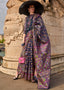 Blue Graceful Organza Silk Parsi Handloom Weaving Saree with Blouse Piece ClothsVilla