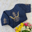Blue Handcrafted Muskan Silk Blouse with Designer Collar and Handwork ClothsVilla