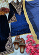 Load image into Gallery viewer, Blue Heavy Pure Viscose Velvet Top with Plazzo &amp; Dupatta Set - Embroidery, Sequence Work, and Rivet Moti Accents ClothsVilla