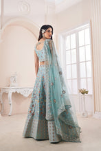 Load image into Gallery viewer, Designer Blue Lehenga Choli with Multicolor Thread Embroidery ClothsVilla