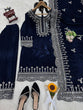 Load image into Gallery viewer, Blue Luxurious Viscose Velvet Plazo Set with Embroidered Dupatta Clothsvilla