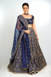 Load image into Gallery viewer, Blue Malai Satin Silk Lehenga Set with Chapat Jari &amp; Dori Embroidery – Semi-Stitched with Dupatta ClothsVilla