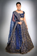 Load image into Gallery viewer, Blue Malai Satin Silk Lehenga Set with Chapat Jari &amp; Dori Embroidery – Semi-Stitched with Dupatta ClothsVilla