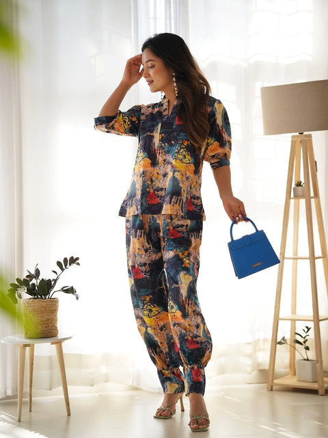 Blue Multi-Coloured Co-Ord Set Main image