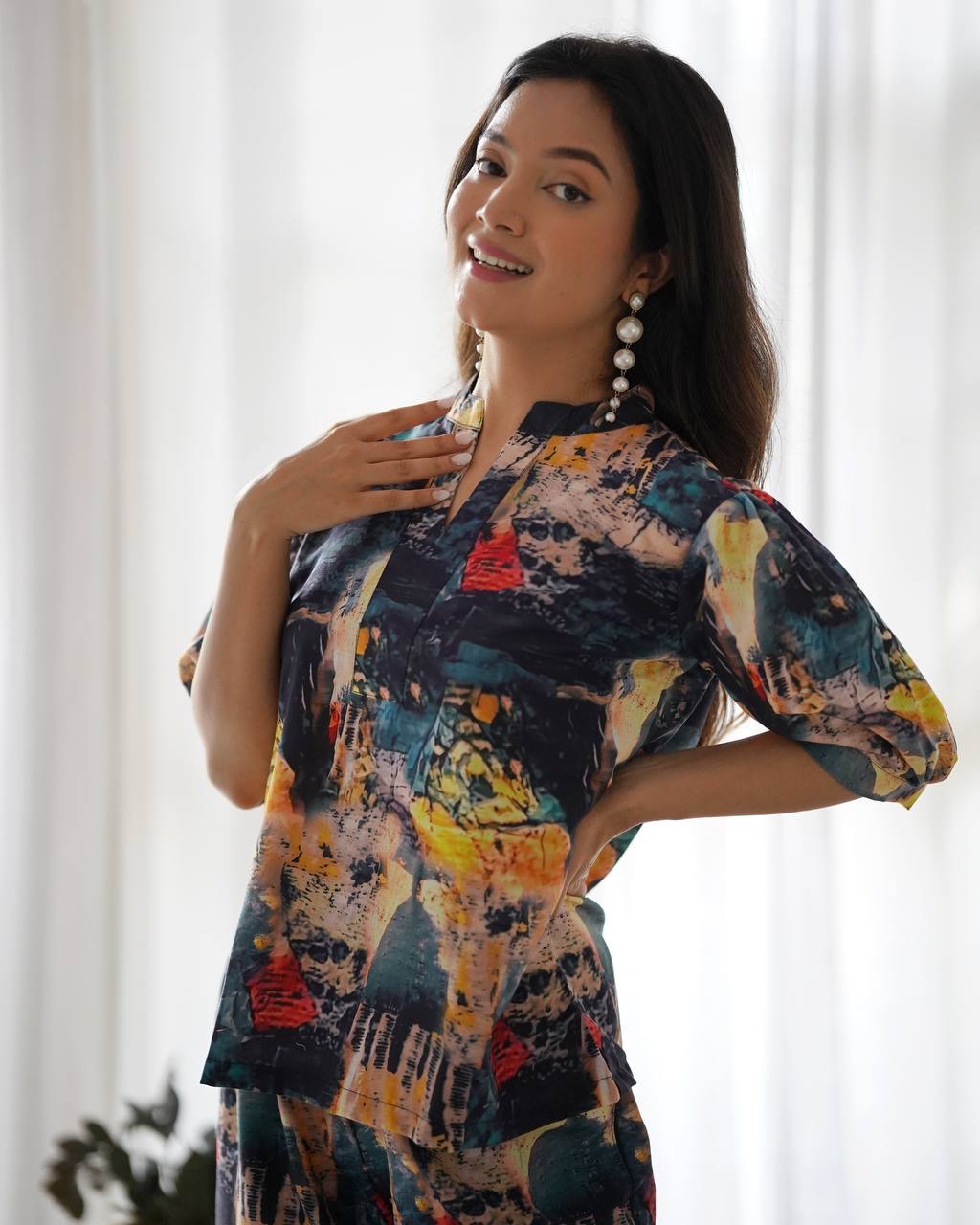 Blue Multi-Coloured Co-Ord Set