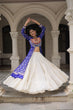 Load image into Gallery viewer, Blue Navratri Special Bandhani Kurti with Kora Cotton Frill Lehenga Set – Full Stitched ClothsVilla