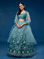 Blue Net Gotapatti Work Semi-Stitched Lehenga & Blouse with Dupatta Clothsvilla