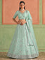 Blue Organza Embroidered Foil Mirror Work Lehenga Choli Clothsvilla