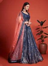 Load image into Gallery viewer, Blue Pakistani Georgette Lehenga Choli For Indian Festivals &amp; Weddings - Sequence Embroidery Work, Thread Embroidery Work, Clothsvilla