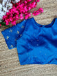 Load image into Gallery viewer, Blue Pearl-Embellished german silk Blouse with Handcrafted Golden Work ClothsVilla