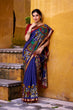 Load image into Gallery viewer, Blue Polyester Viscose Chanderi Saree with Kalamkari Print &amp; Zari Weaving ClothsVilla